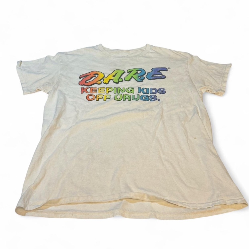 DARE Rainbow Logo Short Sleeve T-Shirt - White